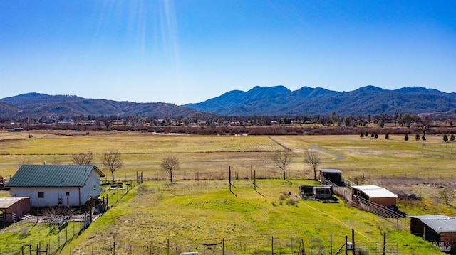 view of mountain feature featuring a rural view