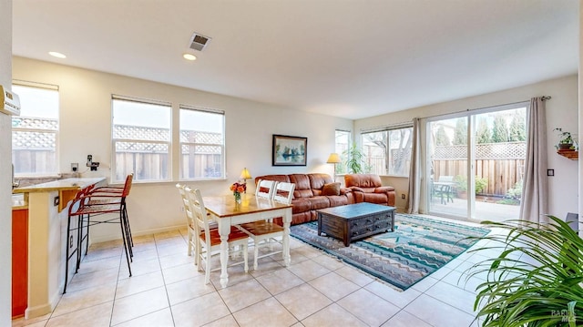 view of tiled living room