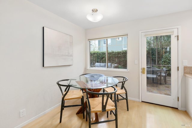 dining area featuring light hardwood / wood-style floors