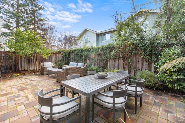 view of patio / terrace with an outdoor hangout area