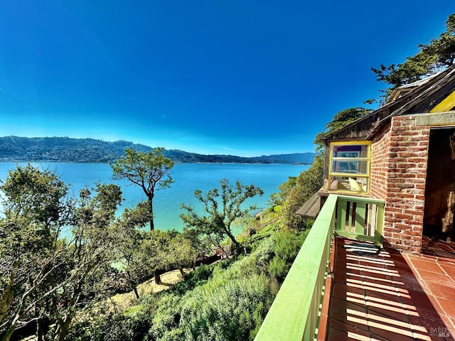 property view of water featuring a mountain view