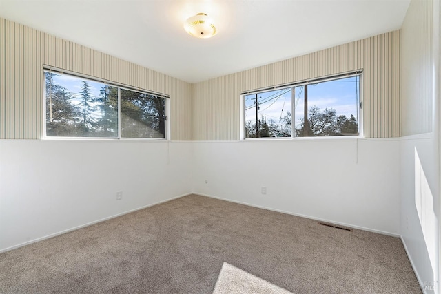 view of carpeted spare room