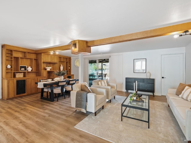 living room featuring light hardwood / wood-style floors