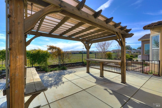 view of patio with a pergola