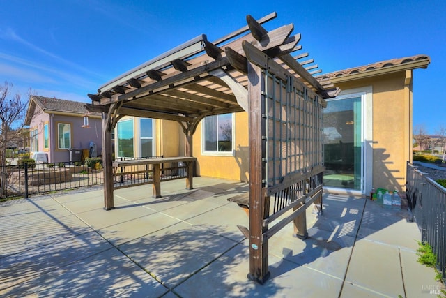 view of patio with a pergola