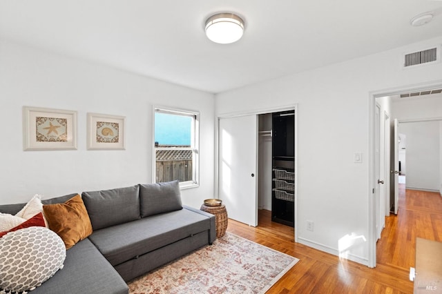 living room featuring light hardwood / wood-style flooring