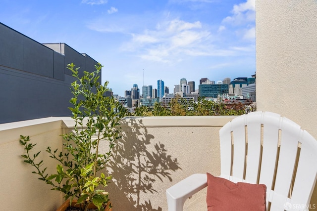 balcony with a view of city