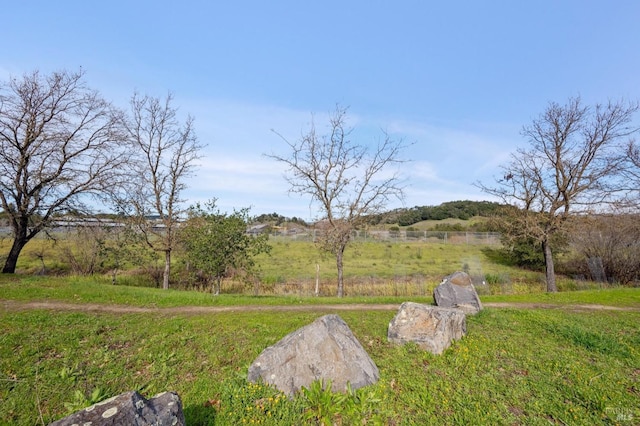 view of yard featuring a rural view