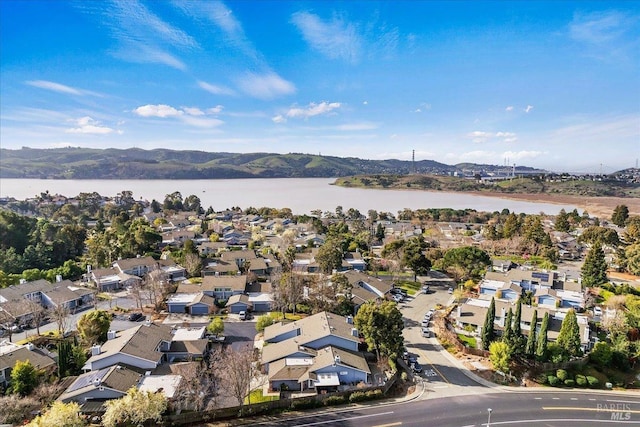 1782 Devonshire Dr, Benicia, CA 94510 - aerial view of property's location featuring nearby suburban area and a water and mountain view