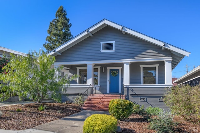 bungalow featuring a porch