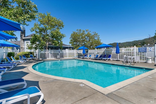 view of pool featuring a patio area