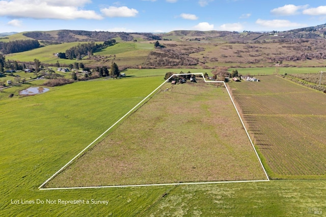 drone / aerial view with a rural view