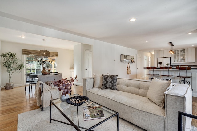 1077 Valley View St, Saint Helena, CA 94574 - living room featuring light wood-style flooring and recessed lighting