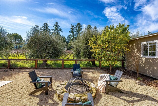 1077 Valley View St, Saint Helena, CA 94574 - view of yard with an outdoor fire pit