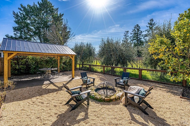 1077 Valley View St, Saint Helena, CA 94574 - view of patio with a gazebo and an outdoor fire pit