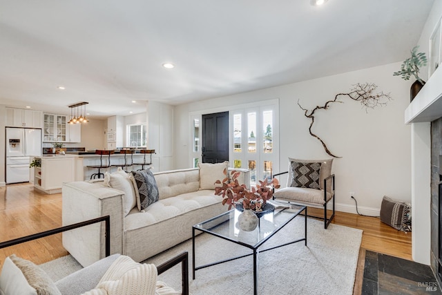 1077 Valley View St, Saint Helena, CA 94574 - living room featuring light wood finished floors and recessed lighting