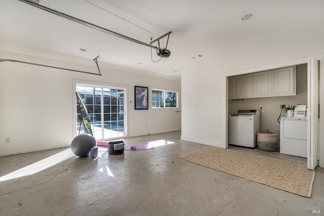 1077 Valley View St, Saint Helena, CA 94574 - garage featuring washing machine and clothes dryer and a garage door opener