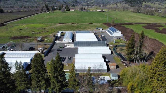 drone / aerial view with a rural view