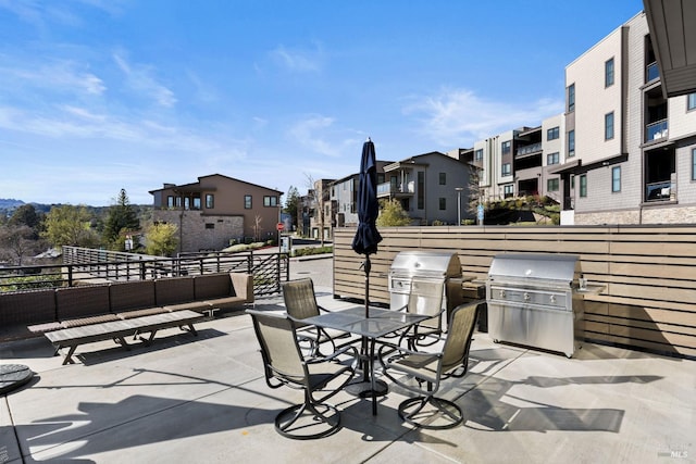 view of patio / terrace with exterior kitchen and area for grilling