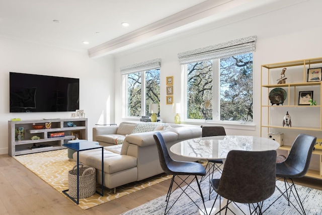 living room featuring light hardwood / wood-style flooring