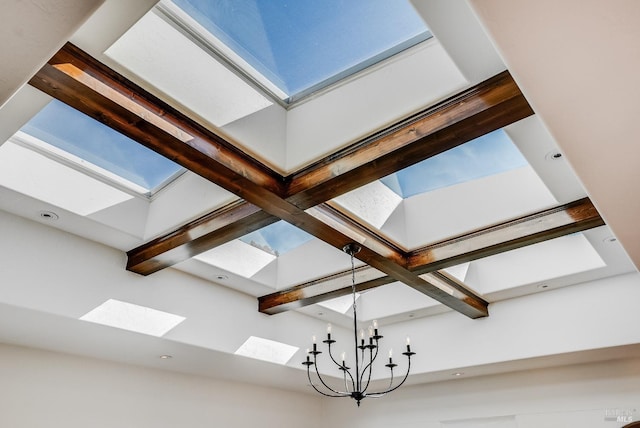 107 Deer Hollow Rd, San Anselmo, CA 94960 - detailed view of a skylight and beam ceiling