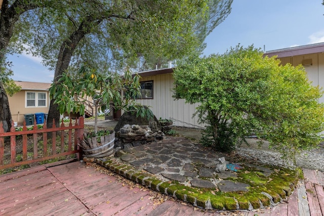 exterior space featuring a wooden deck