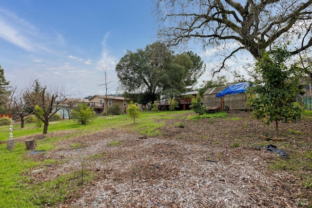 view of yard with an outdoor structure