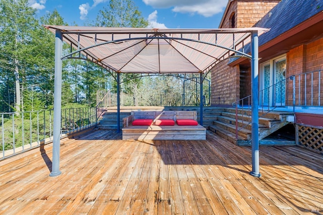 deck featuring a gazebo