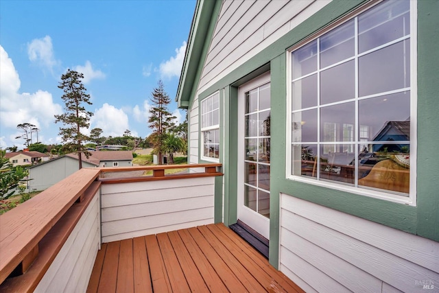 deck with a balcony