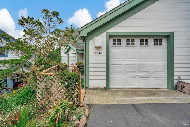 view of garage