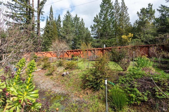 view of yard featuring fence