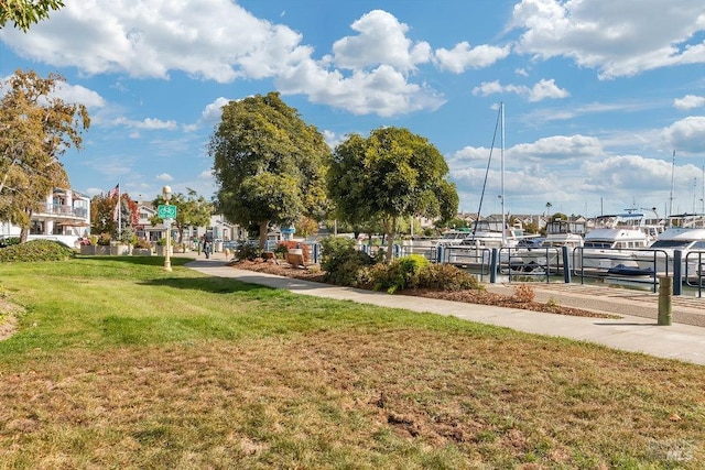 view of community featuring a yard