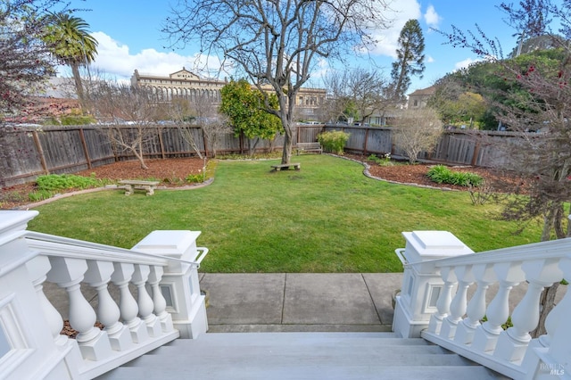view of yard with a patio area