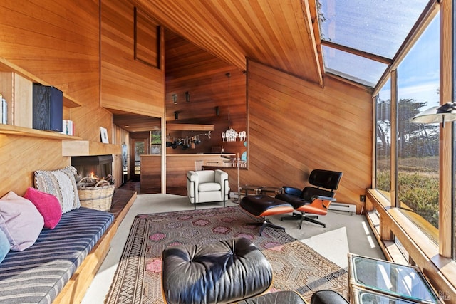 sunroom featuring baseboard heating