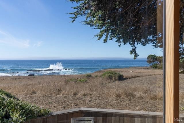 property view of water with a beach view