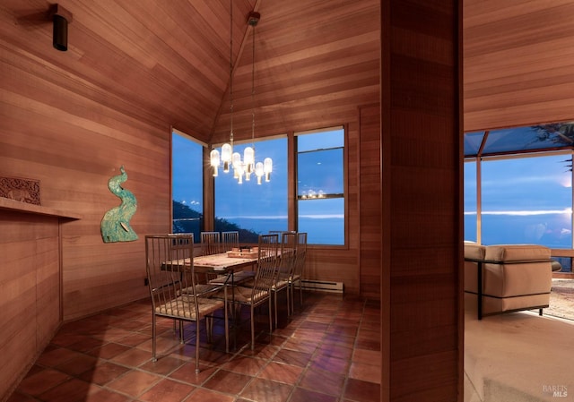 dining room featuring a chandelier