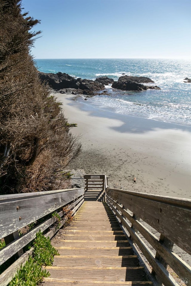 exterior space with a view of the beach