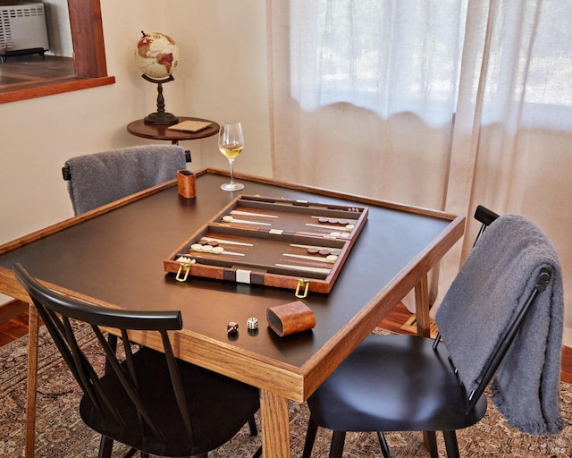 dining area featuring wood finished floors