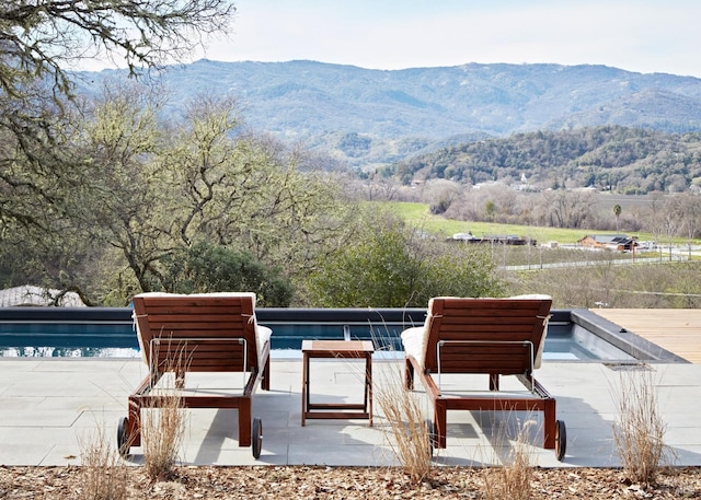 exterior space with a mountain view