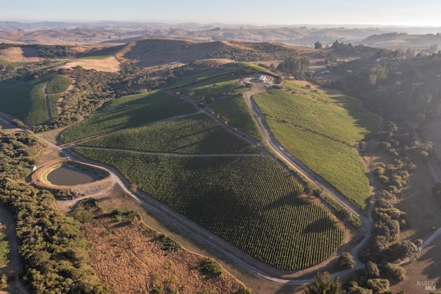 aerial view featuring a rural view