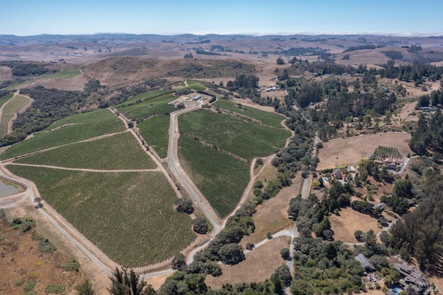 aerial view featuring a rural view