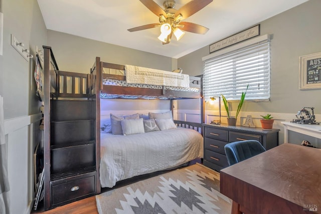 bedroom with light hardwood / wood-style flooring