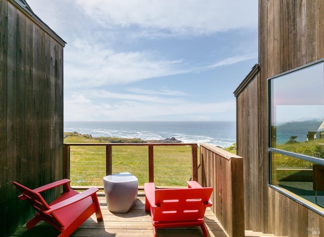 balcony with a water view