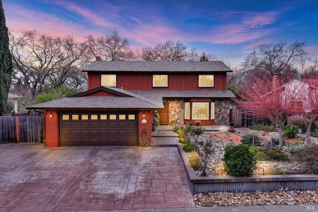 view of front facade featuring a garage