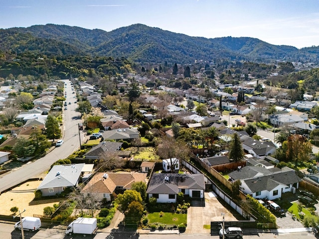 bird's eye view featuring a mountain view