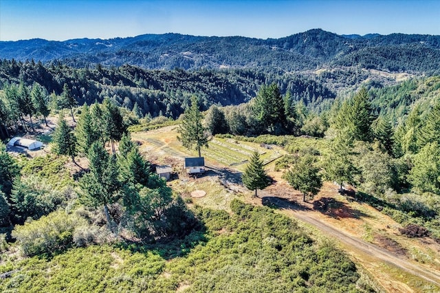 aerial view featuring a mountain view