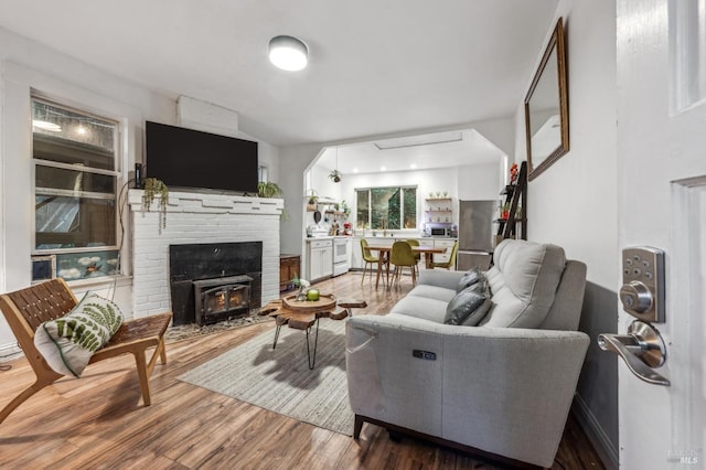 living room with wood-type flooring