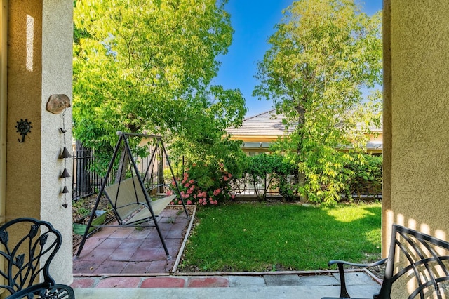 view of yard with fence