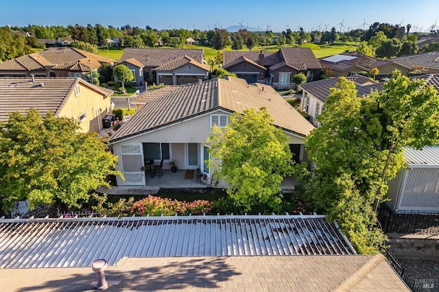 aerial view with a residential view