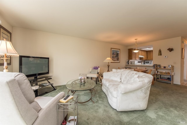 view of carpeted living area